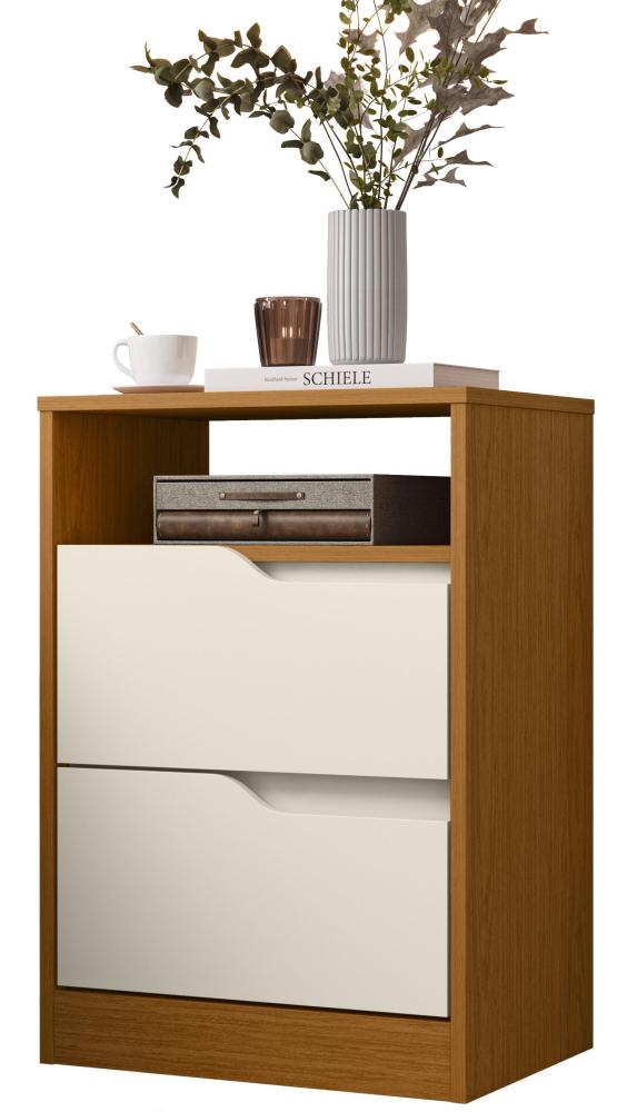 Imagem 3 do produto Mesa de Cabeceira Albatroz Sole 2 Gavetas Cinamomo/Off White