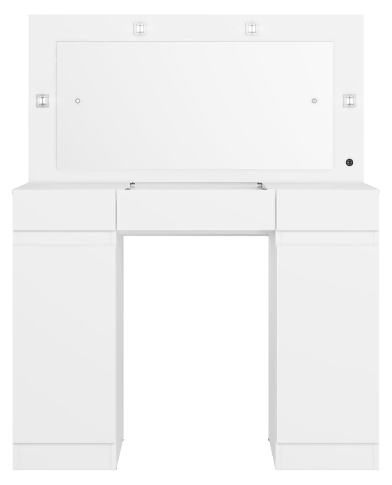 Imagem 1 do produto Penteadeira com Espelho Albatroz Camarim Studio 2 Portas 3 Gavetas Branco