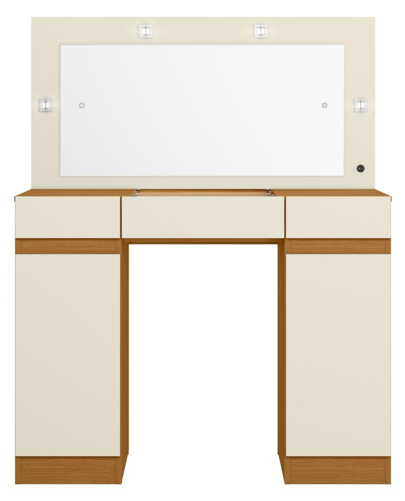 Imagem 1 do produto Penteadeira com Espelho Albatroz Camarim Studio 2 Portas 3 Gavetas Cinamomo/Off White