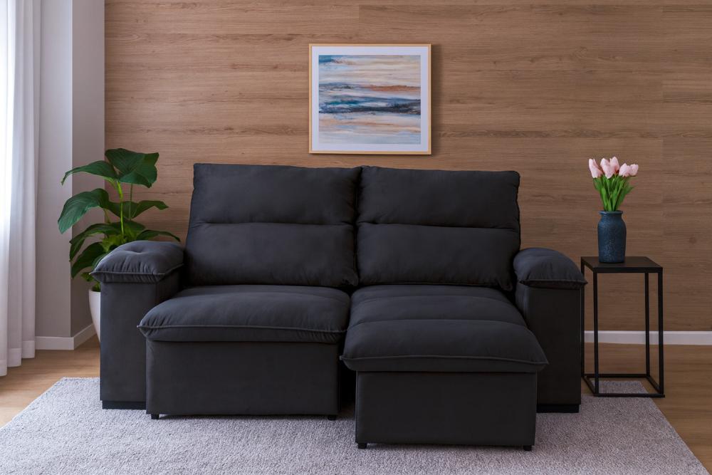 Imagem 2 do produto Sofá Retrátil 3 Lugares Magazin Pekin Preto