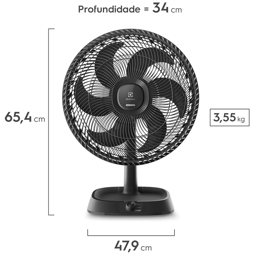 Imagem 4 do produto Ventilador de Mesa Electrolux Efficient DuoForce Air+ Cinza EFD40 126W Cinza 220V