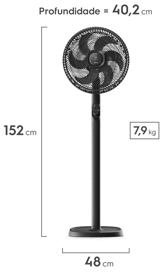 Imagem 4 do produto Ventilador de Coluna Electrolux 40cm Efficient DuoForce Air+ EFS40 Cinza 220V