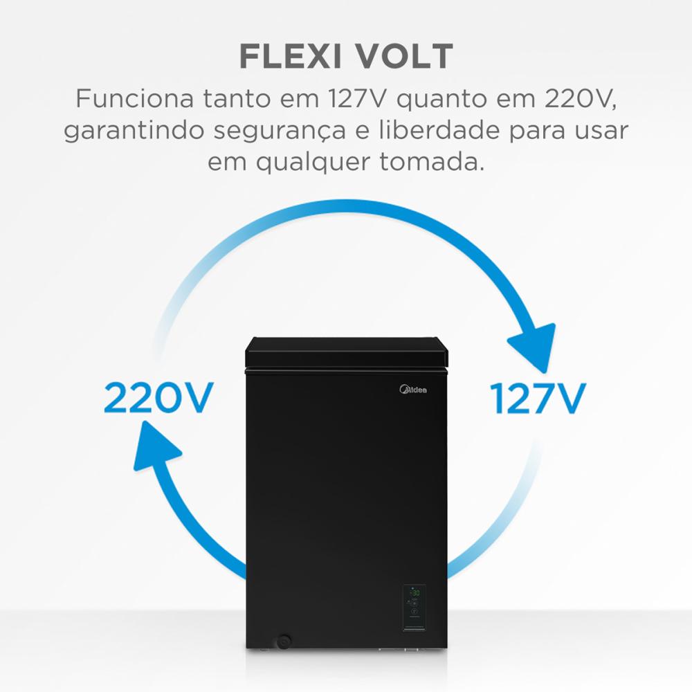 Imagem 3 do produto Freezer Horizontal Midea FlexBeer MDRC151 100 Litros Inverter Preto Bivolt