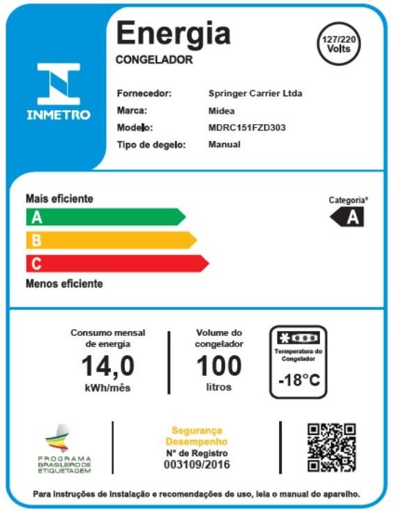 Imagem 4 do produto Freezer Horizontal Midea FlexBeer MDRC151 100 Litros Inverter Preto Bivolt