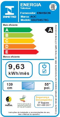 Última imagem em  miniatura do produto Smart TV LED 4K UHD 55″ AOC 55U7045/78G