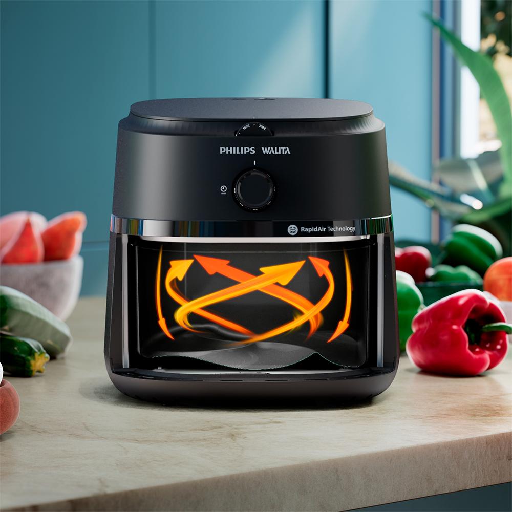 Imagem 4 do produto Fritadeira Elétrica Philips Walita NA130 1700W Air Fryer 6,2L Preto 220V