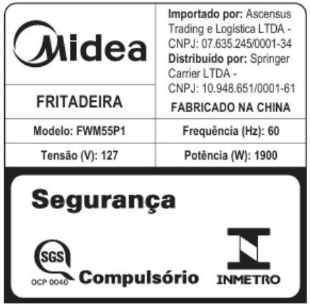 Imagem 3 do produto Fritadeira Elétrica Midea Widemax 1900W Air Fryer 5,5 Litros Preto 110V