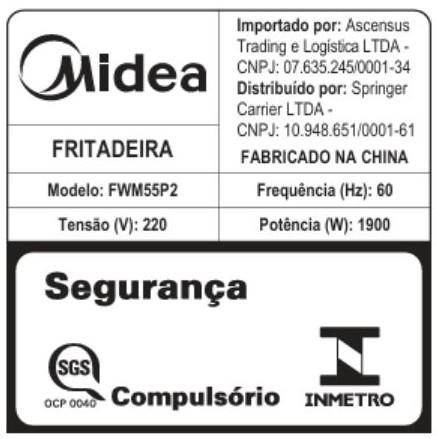 Imagem 3 do produto Fritadeira Elétrica Midea Widemax 1900W Air Fryer 5,5 Litros Preto 220V