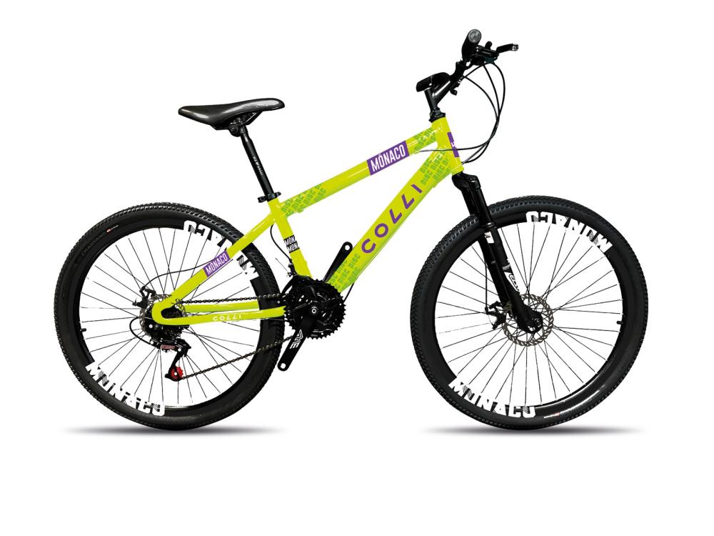 Imagem 1 do produto Bicicleta Aro 26 Colli 21 Marchas Mônaco Amarelo Neon