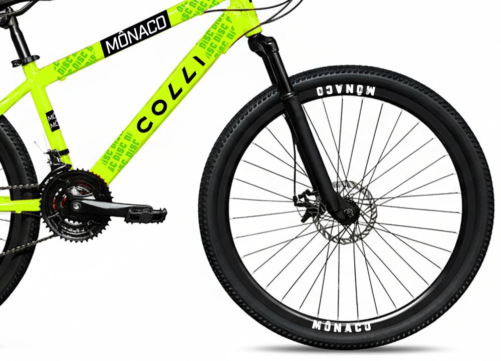 Imagem 3 do produto Bicicleta Aro 26 Colli Monaco 21 Marchas Amarelo Neon