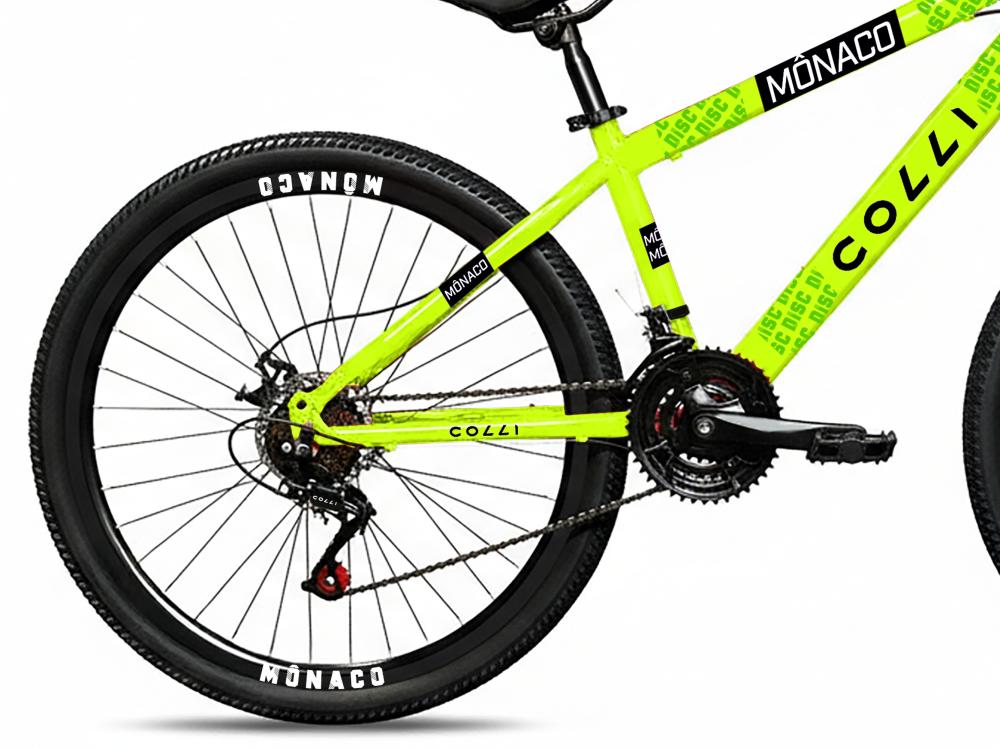 Imagem 4 do produto Bicicleta Aro 26 Colli Monaco 21 Marchas Amarelo Neon