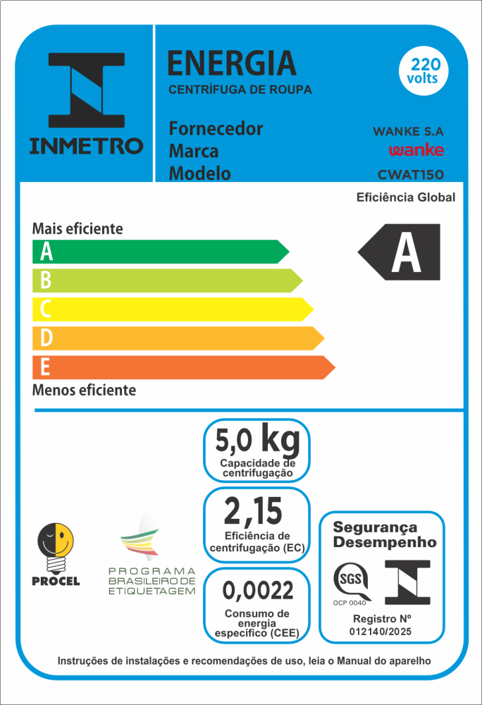 Última imagem em  miniatura do produto Centrífuga de Roupas Wanke Premium Plus 15kg Branco 220V