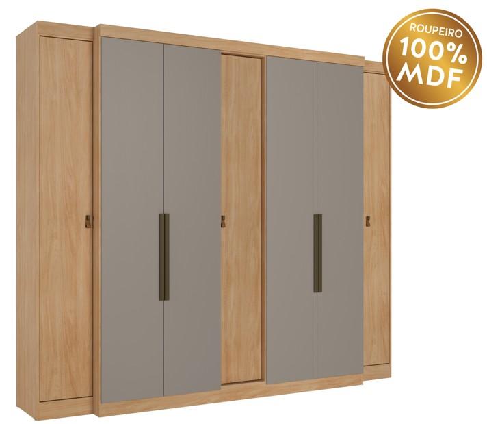 Imagem 1 do produto Guarda-Roupa THB Apollo 7 Portas Nogueira/Gris