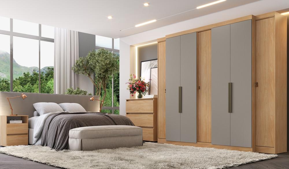 Imagem 3 do produto Guarda-Roupa THB Apollo 7 Portas Nogueira/Gris