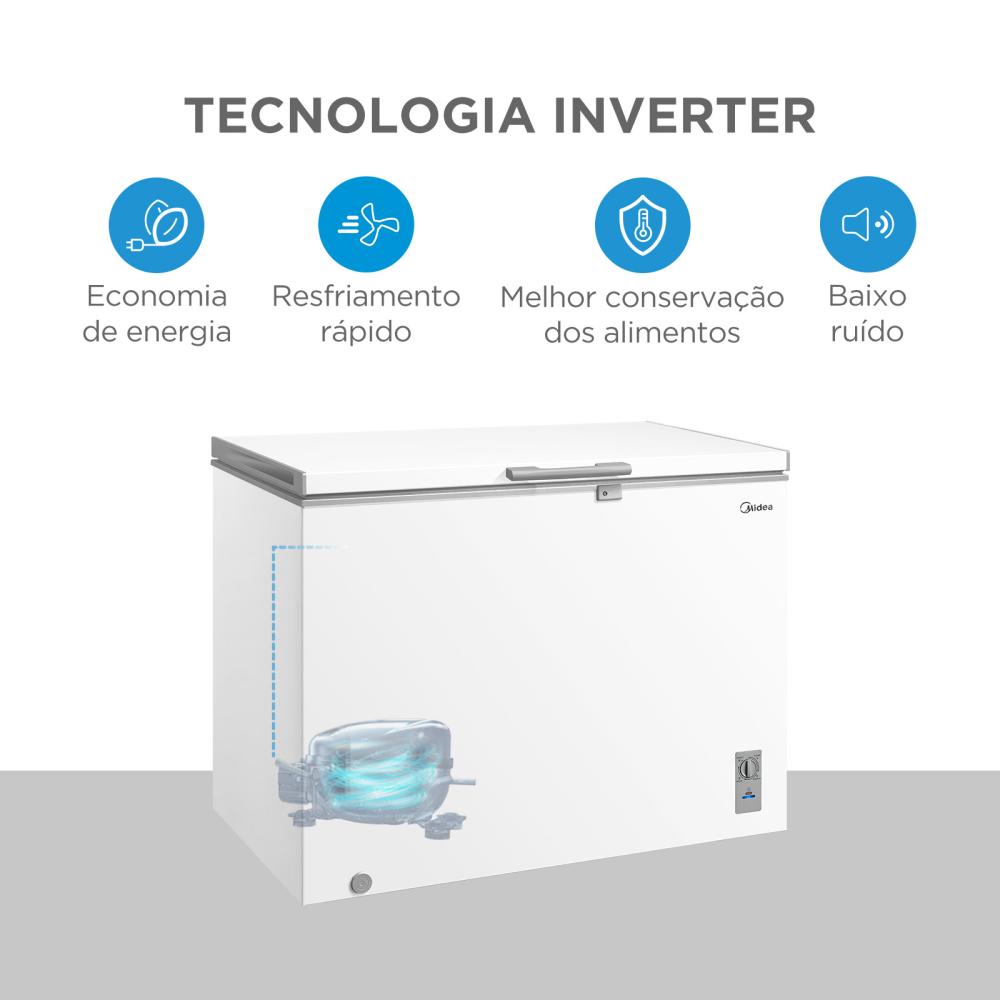 Imagem 3 do produto Freezer Horizontal Midea MDRC411FZD013 293 Litros Branco Bivolt