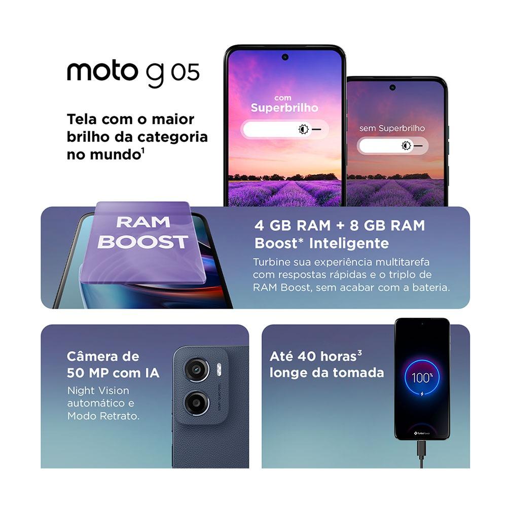 Última imagem em  miniatura do produto Smartphone Motorola Moto G05 256GB 6,7″ Cinza