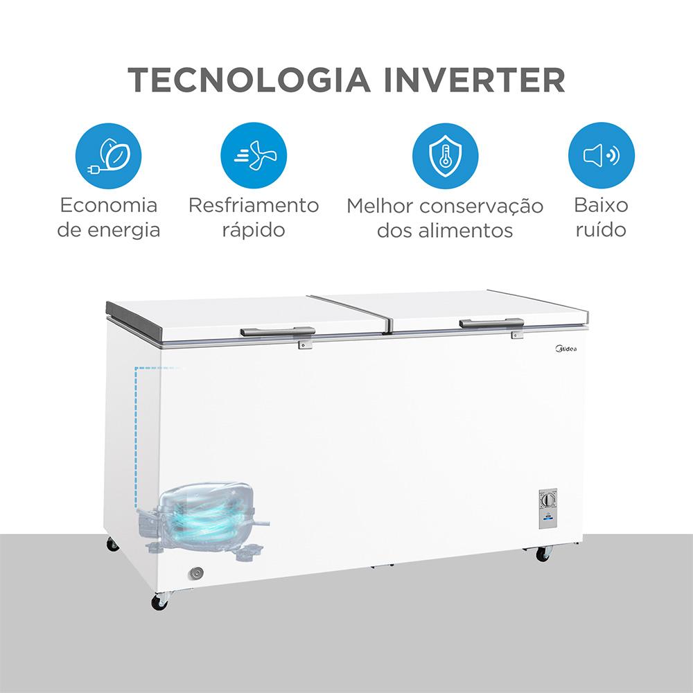 Imagem 4 do produto Freezer Horizontal Midea MDRC698FZD013 508 Litros Inverter Branco Bivolt