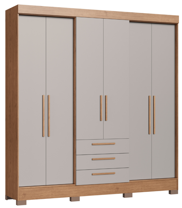 Imagem 1 do produto Guarda-Roupa Castro Londres 6 Portas Cedro/Cinza