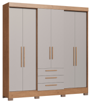 Imagem ilustrativa sobre o produto Guarda-Roupa Castro Londres 6 Portas Cedro/Cinza