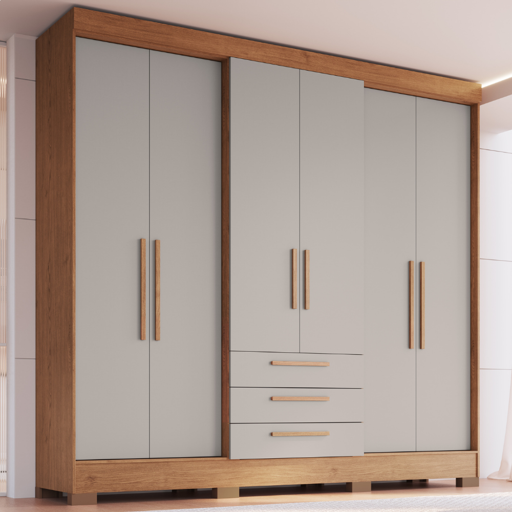 Imagem 3 do produto Guarda-Roupa Castro Londres 6 Portas Cedro/Cinza