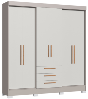 Imagem ilustrativa sobre o produto Guarda-Roupa Castro Londres 6 Portas Cinza/Off White