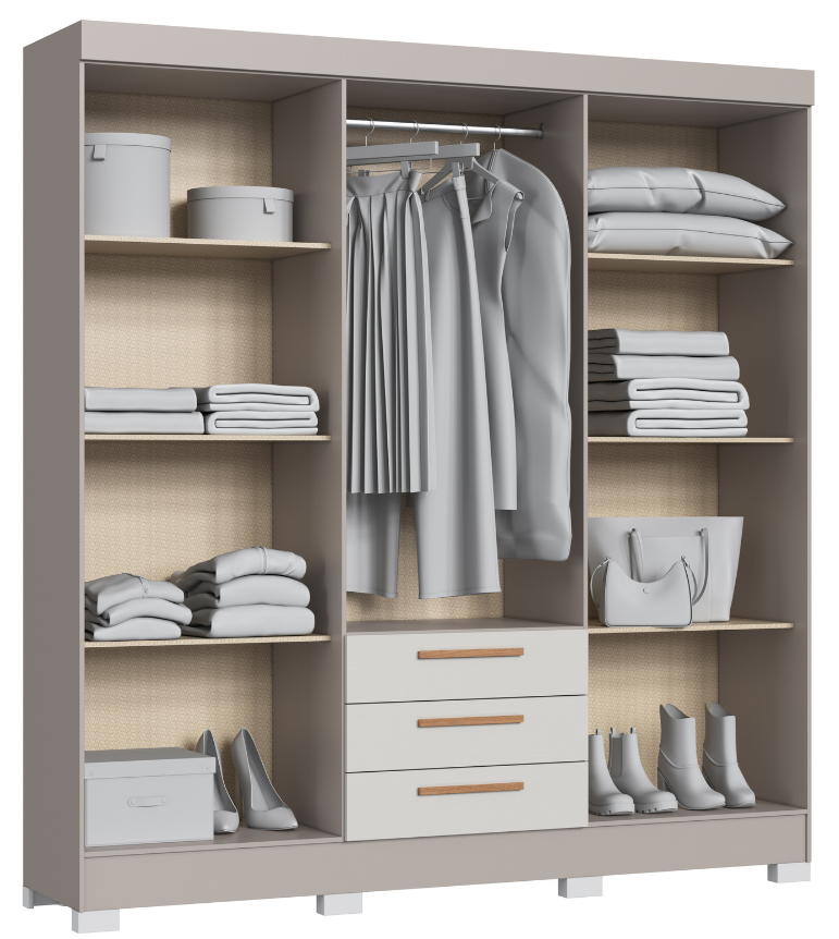 Imagem 2 do produto Guarda-Roupa Castro Londres 6 Portas Cinza/Off White