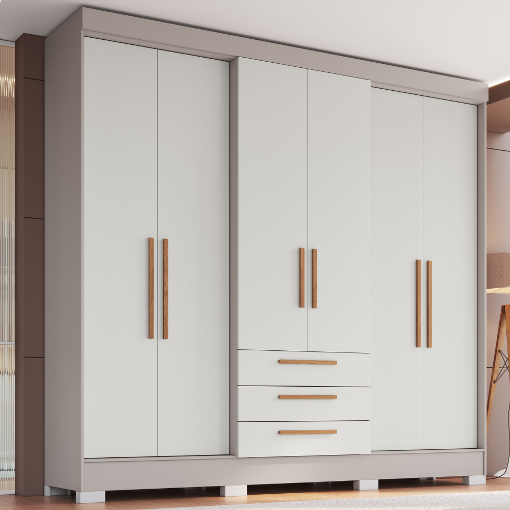 Imagem 3 do produto Guarda-Roupa Castro Londres 6 Portas Cinza/Off White