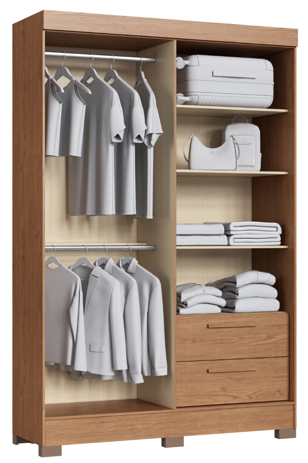 Imagem 2 do produto Guarda-Roupa Castro 4 Portas Ibiza Cedro/Off White