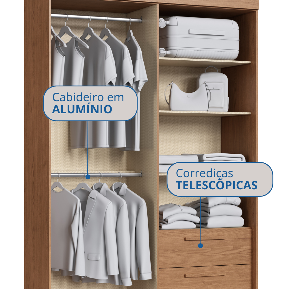 Última imagem em  miniatura do produto Guarda-Roupa Castro 4 Portas Ibiza Cedro/Off White