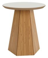 Imagem ilustrativa sobre o produto Mesa Lateral Dalla Costa Diamante Freijó/Off White