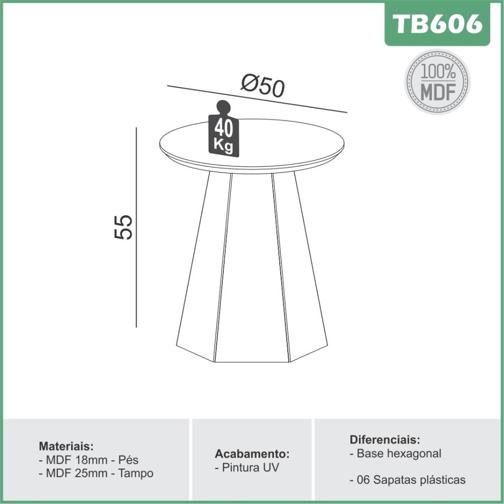 Imagem 3 do produto Mesa Lateral Dalla Costa Diamante Freijó/Off White