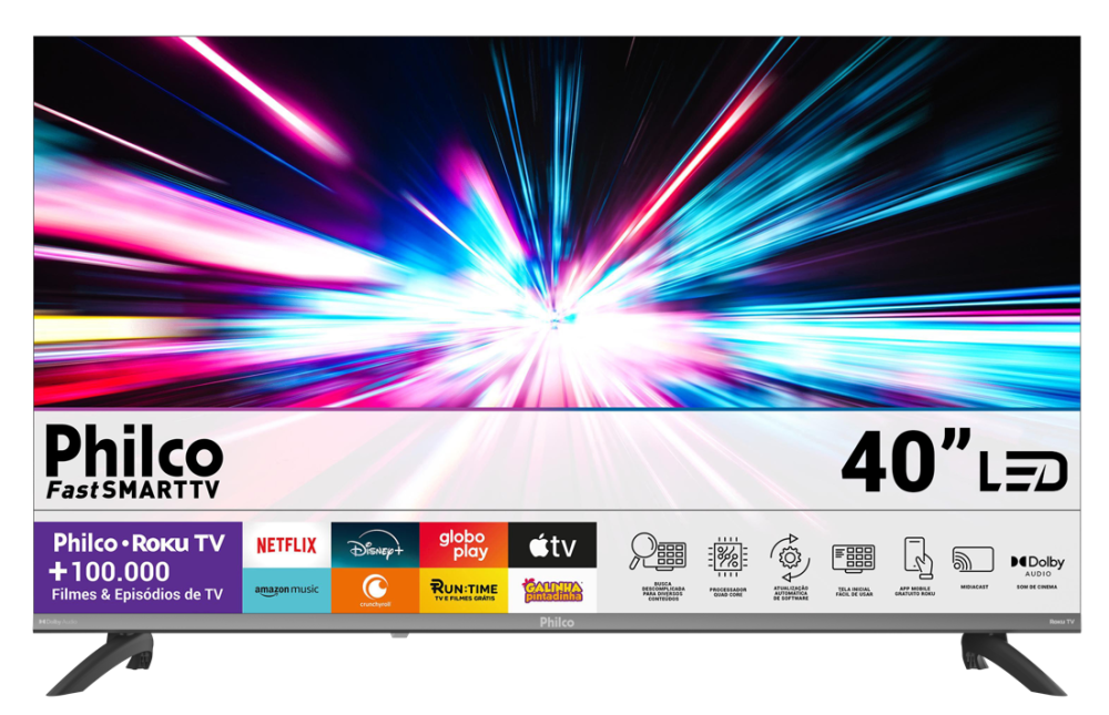 Imagem 3 do produto Smart TV LED FHD 40″ Philco P40CRA Cinza