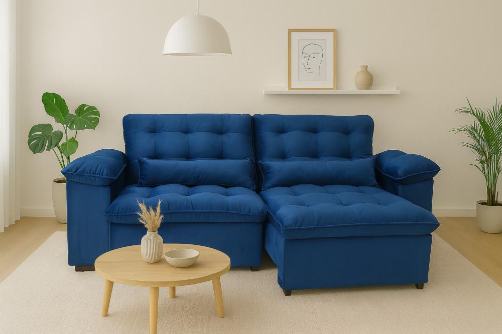 Imagem 2 do produto Sofá Retrátil 4 Lugares Magazin Califórnia Azul