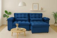 Imagem ilustrativa sobre o produto Sofá Retrátil 4 Lugares Magazin Califórnia Azul