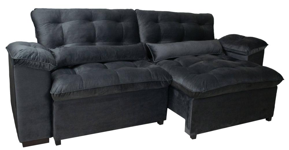 Imagem 1 do produto Sofá Retrátil 4 Lugares Magazin Califórnia Cinza