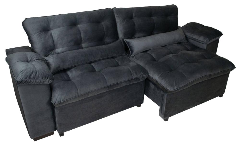 Imagem 2 do produto Sofá Retrátil 4 Lugares Magazin Califórnia Cinza