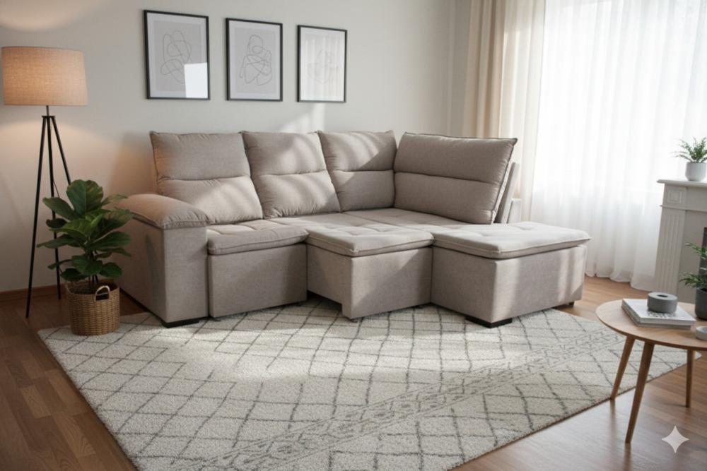 Imagem 4 do produto Sofá Canto 2 e 3 Lugares Magazin Xangrilá Bege