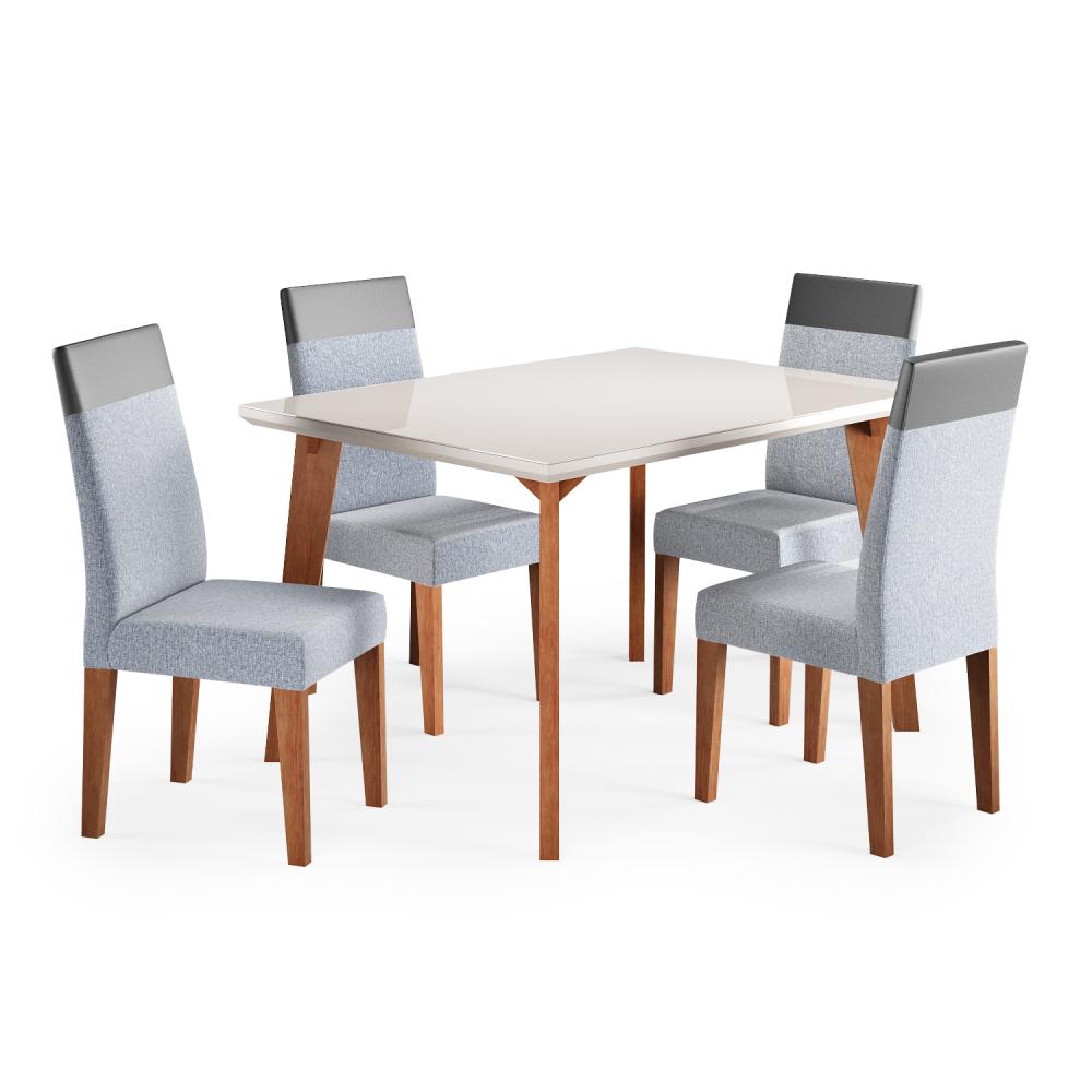 Imagem 3 do produto Conjunto 2 Cadeiras Madetal Dubai Amadeirado/Cinza