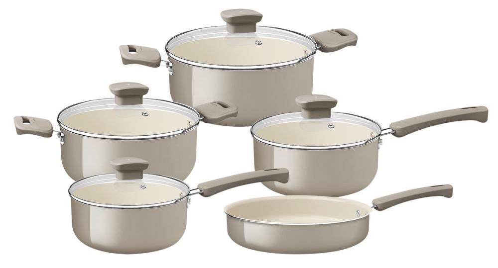 Imagem 1 do produto Conjunto de Panelas Tramontina Veronese Bege 5 Peças