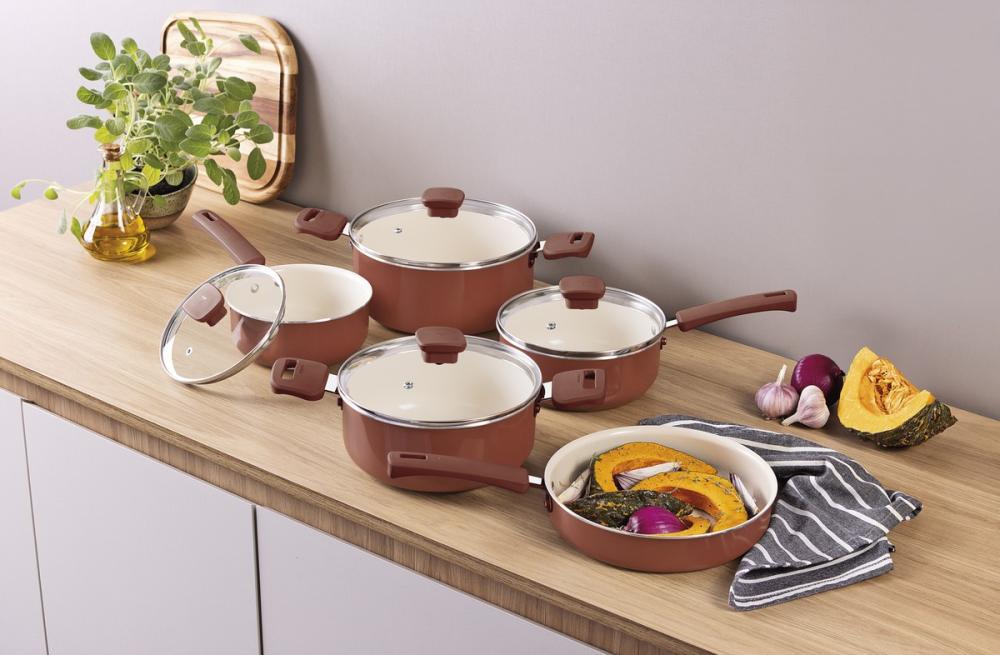 Imagem 3 do produto Conjunto de Panelas Tramontina Veronese Argila 5 Peças