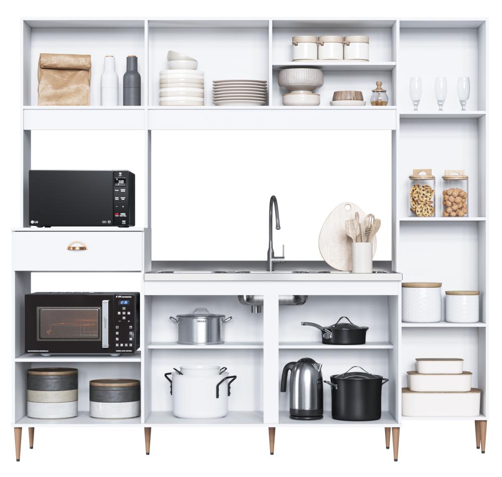 Última imagem em  miniatura do produto Cozinha Compacta 227 cm Delmarco Versatti Branco