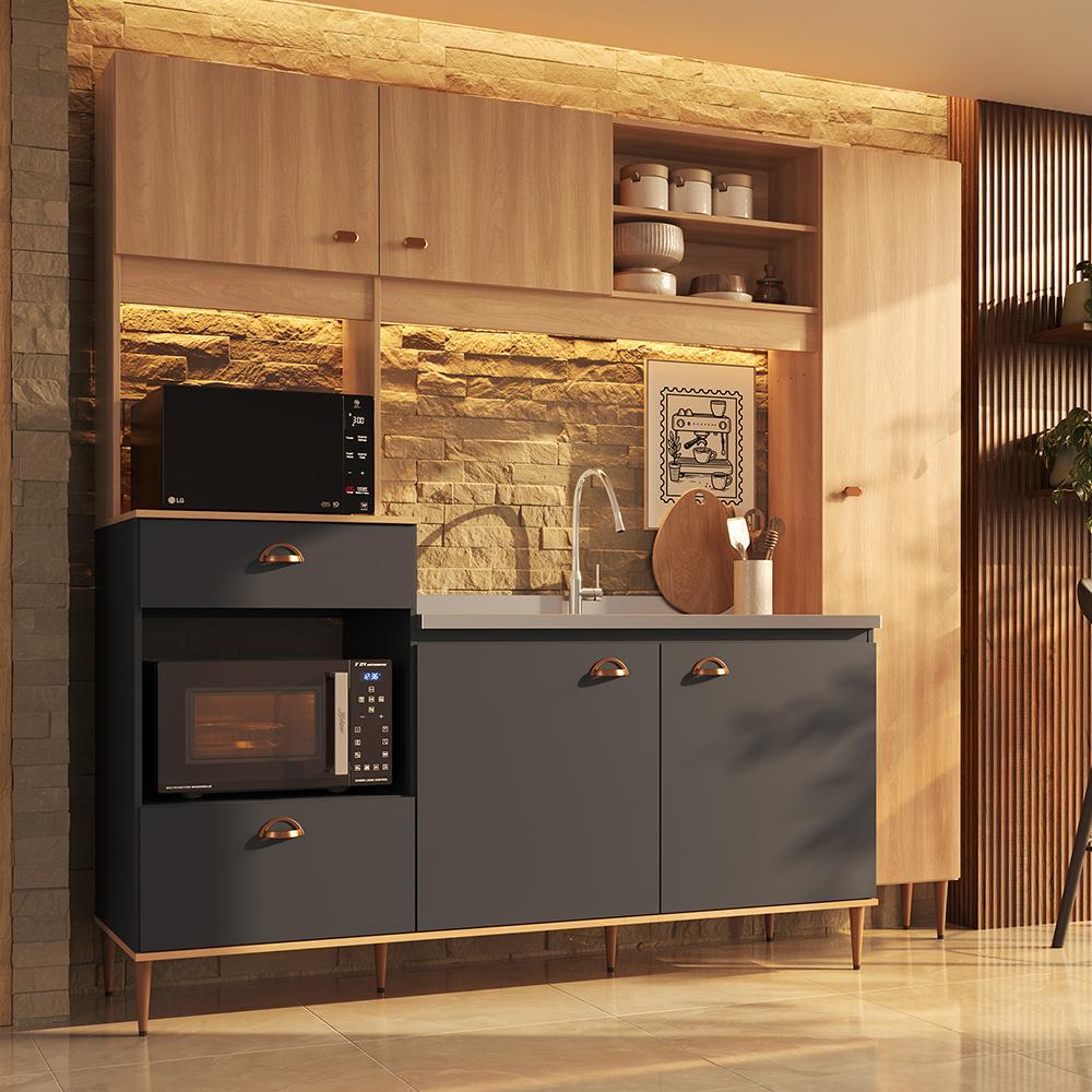 Imagem 2 do produto Cozinha Compacta 227 cm Delmarco Versatti Freijó/Grafite