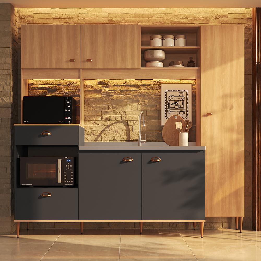 Imagem 3 do produto Cozinha Compacta 227 cm Delmarco Versatti Freijó/Grafite