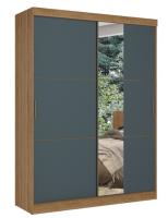 Imagem ilustrativa sobre o produto Guarda-Roupa THB Dual Face 2 Portas de Correr Almendra/Azul/Off White