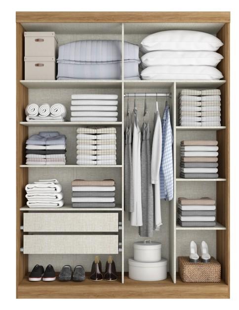 Imagem 3 do produto Guarda-Roupa THB Dual Face 2 Portas de Correr Almendra/Azul/Off White