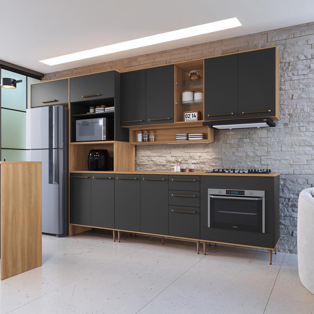 Última imagem em  miniatura do produto Balcão para Forno e Cooktop 80 cm Delmarco Isabelli Freijó/Grafite