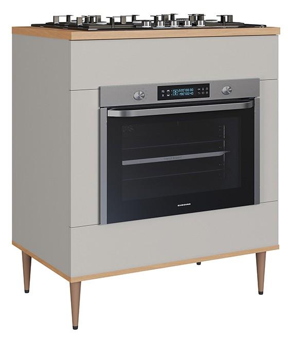 Imagem 1 do produto Balcão para Forno e Cooktop 80 cm Delmarco Isabelli Freijó/Off White