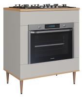 Imagem ilustrativa sobre o produto Balcão para Forno e Cooktop 80 cm Delmarco Isabelli Freijó/Off White