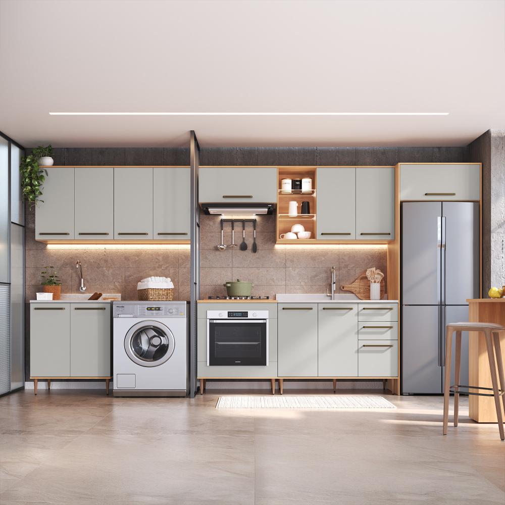 Imagem 4 do produto Balcão para Forno e Cooktop 80 cm Delmarco Isabelli Freijó/Off White