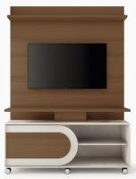 Imagem ilustrativa sobre o produto Estante Home HB Móveis Órbis Até 55″ Castanho/Off White